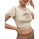 thumbnail image 3 of TRKIYQC Y2k, camiseta de verano para mujer, camisetas con estampado de pequeño ángel, camisetas de manga corta con cuello redondo y puntadas en contraste, Tops cortos para mujer, ropa de calle TRKIYQC  perder, 3 of 7