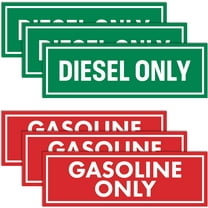 Sutter Signs 6pc Diesel Only & Gasoline Only Stickers for Fuel Tank | Weatherproof Adhesive Decals for Trucks, Tractors, Fuel Cans, Gas Caps