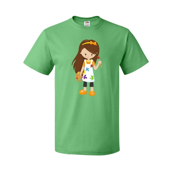 Inktastic Cute Girl, Brown Hair, Painter, Paint Artist T-Shirt
