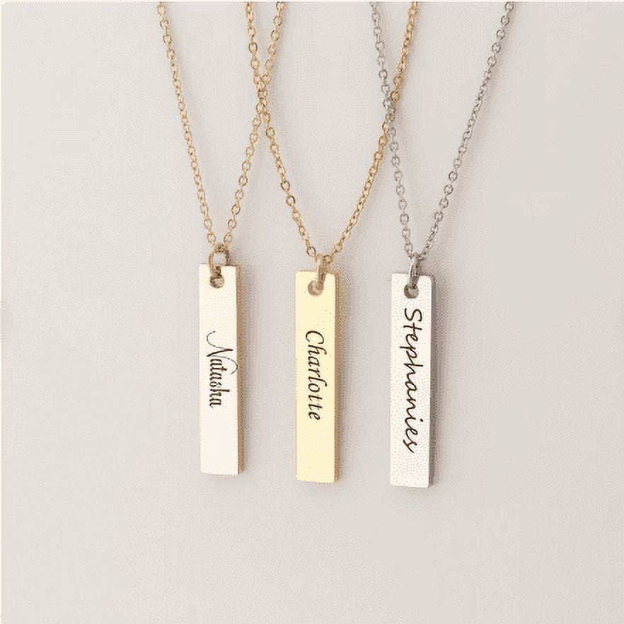 Personalized Bar Necklace - Custom Name Bar Necklace - Birthday Gift for Her - Mother's Day Jewelry Gift