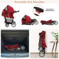 thumbnail image 6 of Gymax 4 Wheel Pet Stroller w/ Storage Basket & Tray Adjustable Canopy Pets Burgundy, 6 of 10