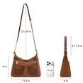 thumbnail image 3 of Wrangler Slouchy Shoulder Bag Faux Suede Hobo Bags Small Purses for Women , Brown, 3 of 7