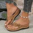thumbnail image 4 of Mostsola Orthopedic Wedge Sandals for Women Slip on Flip Flops Comfortable Bohemia Summer Slides, 4 of 8