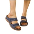 thumbnail image 3 of Ruyang Womens Wedge Sandals Women's Beach Slope Heel Slippers Hollow Casual Slippers Slope Bottom Shoes Retro Sandals, 3 of 7
