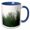 Blue/White, variant on 3drose, Raindrops on the Window, Greenery, 11oz Two-tone Green Mug