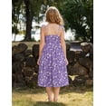 thumbnail image 4 of Oudiya Girls Summer Dress Maxi Spaghetti Strap Ruched Flowy Beach Boho Casual Teen Girl Party Sundress 6-14Y, 4 of 6