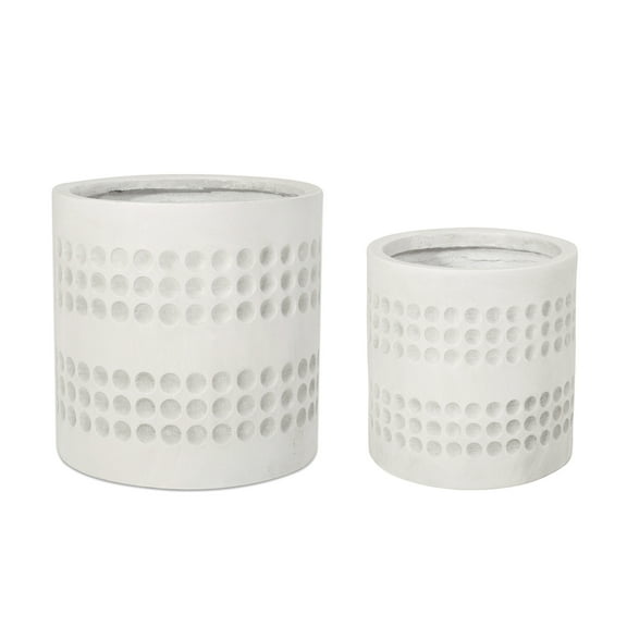 GDF Studio Suncook Outdoor Cast Stone Small and Medium Planter Set