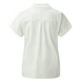 thumbnail image 3 of DondPO Tshirts Shirts for Women Short Sleeve Shirts T-Shirt Loose Shirt Blouse Casual Button Ladies Cotton Womens Tops Long Women Shirts Womens Tops Business Casual Tops White XL, 3 of 8