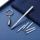 thumbnail image 2 of 1 juego de bolígrafo telescópico de acero inoxidable: bolígrafo compacto de bolsillo con llavero - Bolígrafo retráctil para escribir en la oficina, 2 of 8