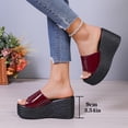 thumbnail image 4 of Xucatan Women's Patent Leather Wedge Mules, Peep Toe Espadrille Slippers with Woven Platform Sole, Chunky High Heel Sandals with Padded Insole, Versatile Solid Color Design for Summer Party Gift, 4 of 9