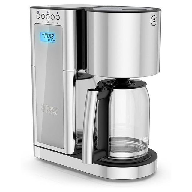 Cafetière 8 Tasses en Verre - Argent - Acier Inoxydable