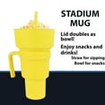 thumbnail image 3 of 2 In 1 Snack Drink Cup With Straw Large Opening Plastic Beverage Cup Top Snack Bowl Car Cup Holder Potato Chips Container For Home Cinema Games Travel, 3 of 8