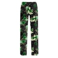 thumbnail image 7 of Halloween Pajamas Pants for Women Ladies Drawstring Pumpkins Ghost Pajama Cute Soft Long Wide Leg Pj Pants Green 3XL, 7 of 7