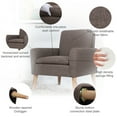 thumbnail image 3 of Dazone Modern Accent Chair Single Sofa Comfy Fabric Upholstered Arm Chair Club Bar Sofa Living Room (Light Brown), 3 of 9