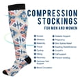 thumbnail image 2 of FORMRS Womens Knee High Socks Casual Long Thick Travel Daily Wear, 1 Pair, Navy Blossom Mosaic, 2 of 6