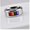 thumbnail image 5 of Stainless Steel Rainbow Flag Pattern Ring For Unisex Jewelry Sizes 5 6 7 8 9 10 11 12 Pride Gift For Pride Wear, 5 of 5