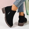 thumbnail image 3 of Modisza Ankle Boots for Women Low Chunky Heel Short Booties 2025 Non Slip Outdoor Fall Walking Work Shoes Black 7.5, 3 of 8
