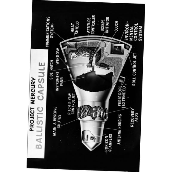 Project Mercury Cutaway Art Poster 24in x36in Art Poster 24x36 Square Adults Best Posters