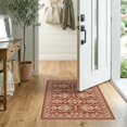 thumbnail image 2 of ODIKA 2'x3' Ivory Amber Aviary Medallion Geometric Washable Doormat Traditional Symmetrical Pattern with Ornate Floral Non-Slip, Low Pile for Entryway, Kitchen, Laundry Room, 2 of 7