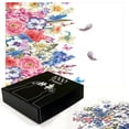 thumbnail image 2 of Ambesonne Vintage Jigsaw Puzzle Durable Cardboard, Vivid Floral Nature, 1000 pcs, Pink Blue, 2 of 5