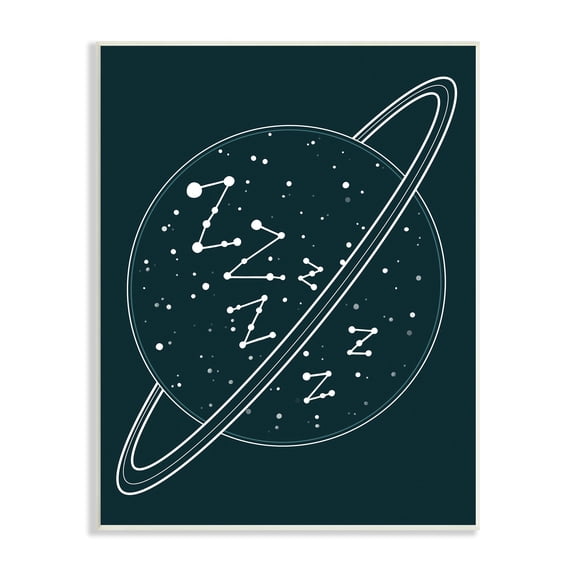 Stupell Industries Zzz Witty Sleeping Constellation Outer Space Planet Stars Wood Wall Art, 13 x 19, Design by Caverly Smith