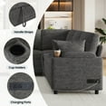 thumbnail image 5 of 109.9" Sectional Sofa Versatile Sofa Bed Sleeper U-shaped with Storage,Two Cup Holders and Charging Ports for Living Room,Grey, 5 of 8