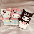 thumbnail image 2 of Fundas de teléfono 3D sanrio Kuromi hello kitty mymelody para iPhone 14 13 12 11 Pro Max XR XS MAX X, funda trasera bonita Fivean unisex, 2 of 2