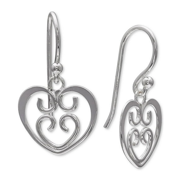 Giani Bernini Boucles d'Oreilles Coeur Filigrane Ajouré (Argent)