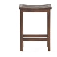 thumbnail image 5 of GDF Studio Doric Indoor/Outdoor Acacia Wood 24.5 Inch Counter Stools, Set of 2, Mahogany Brown, 5 of 11