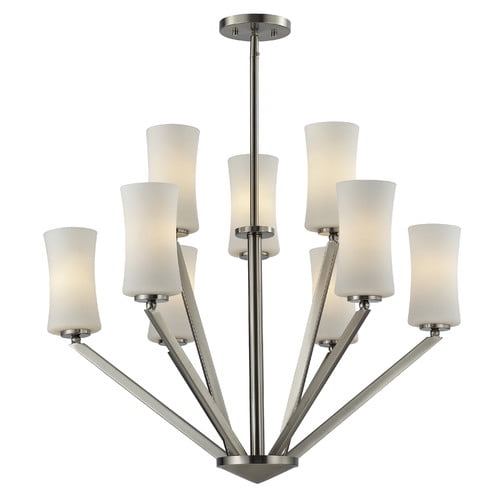 Z-Lite 609-3 6 Elite 9 Light 1 Tier Chandelier with Matte Opal Shade