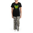 thumbnail image 4 of CafePress - A Jamaican Heart Women's Dark Pajamas - Women's Short Sleeve Print T-Shirt and Pants Dark Cotton Pajama Set, 4 of 7