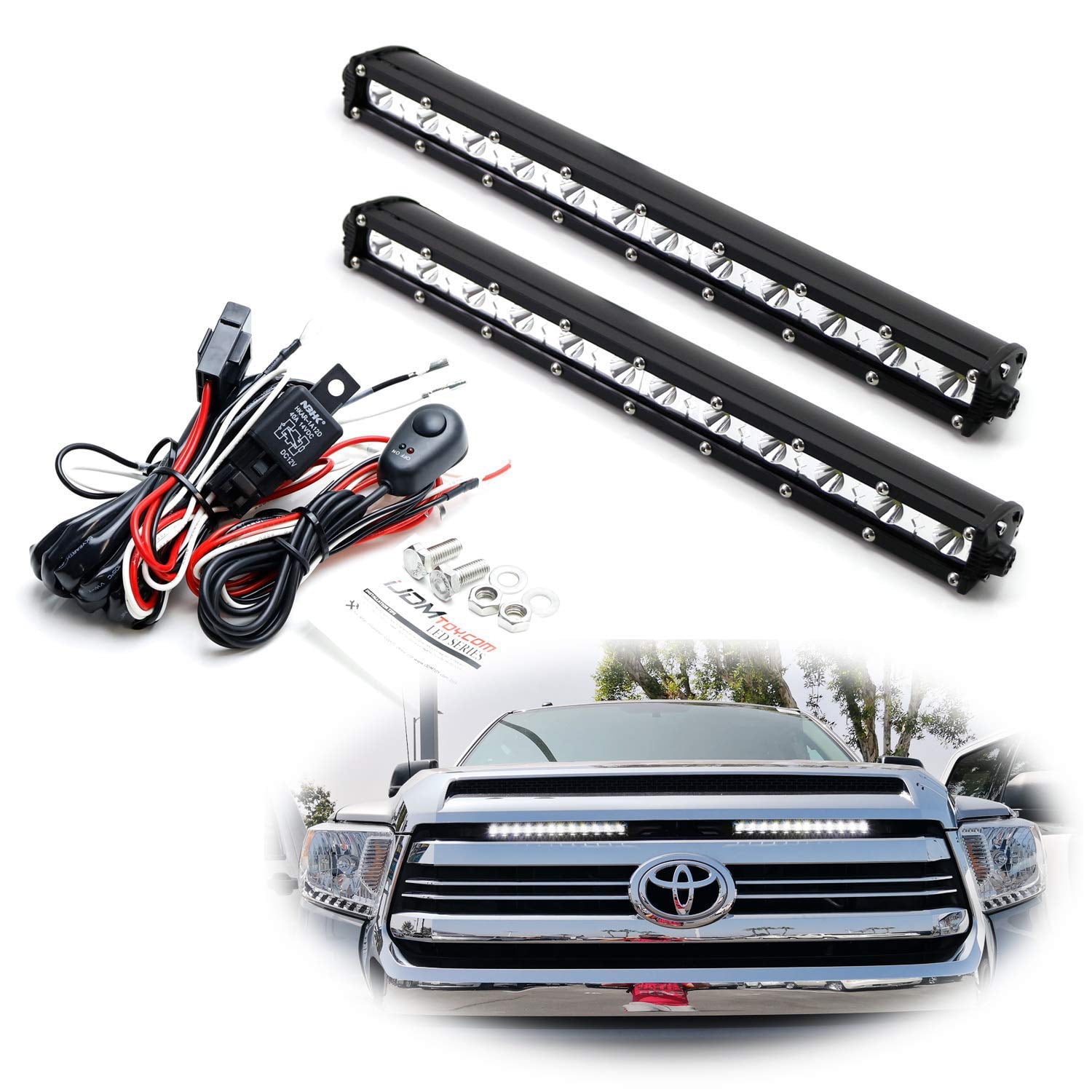 36W High Power LED Lightbars Bumper Frame Mount Brackets 2014-up Tundra, On/Off Switch Wiring 2 iJDMTOY Rear Bumper Mount Searchlight Reverse LED Light Bars Compatible With 2012-up Toyota Tacoma 