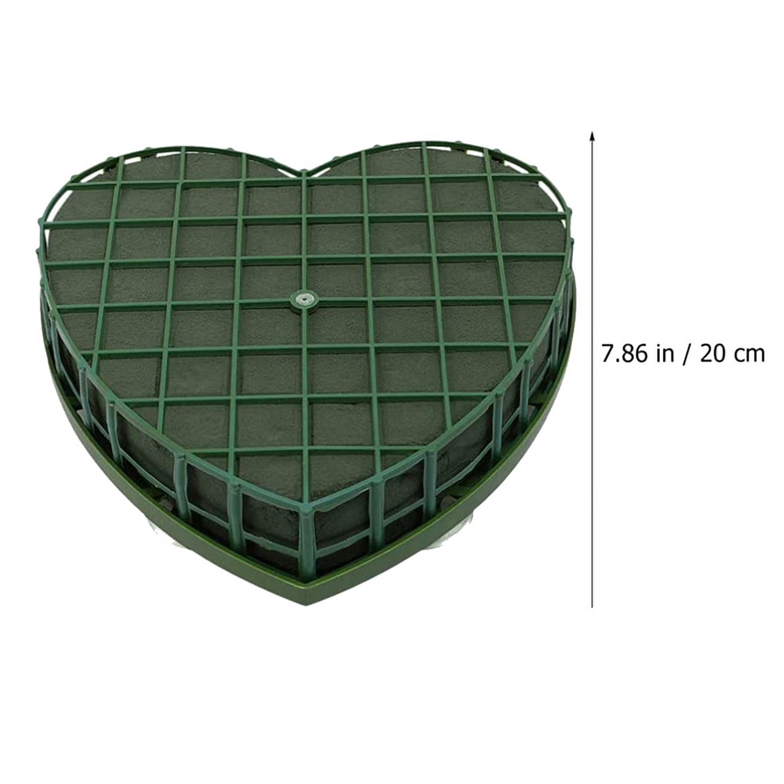 8Pcs Heart-Shape Floral Foam Blocks Green Flower Clay Heart Shaped Floral Bricks Artificial Floral Mud with Suction Cup