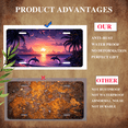 thumbnail image 5 of 1 Pcs 2D Flat License Plate Covers & Frames, Sunset For Decorative Front, Waterproof For Decoration Aluminum License Plate Covers & Frames Cover For Men Women, 12" X 6", 5 of 6