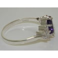 thumbnail image 4 of LBG 10k White Gold Natural Amethyst and Diamond Womens Cluster Ring (0.36 cttw, H-I Color, I2-I3 Clarity), 4 of 5