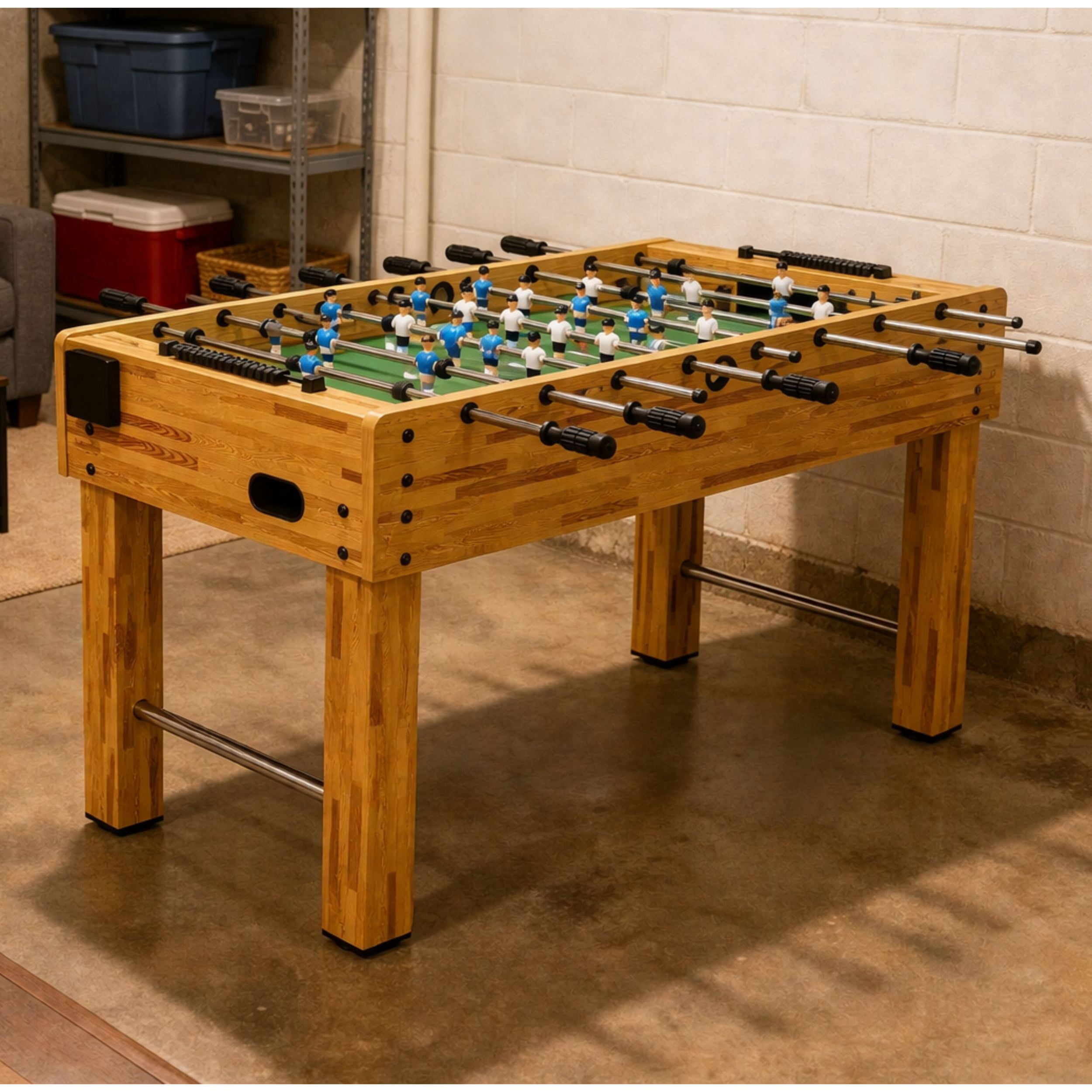 GOMYHOME 48" Foosball Table Game Table with MDF Cabinet and Steel Rods