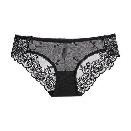 

Underwear For Women Embroidered Lace Mesh Low Waist Briefs Panties 6 Pack
