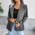 thumbnail image 4 of Vedolay Jackets Womens Casual Long Sleeve Open Front Lapel Collar Blazer Jacket,Dark Gray L, 4 of 5