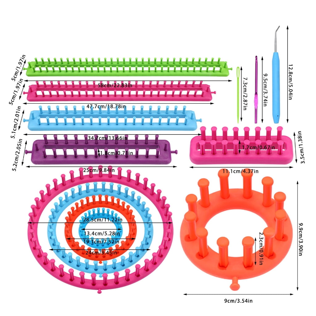 1 or 2 Set Multifunctional Knitting Loomed Set Round Rectangular Knitting Frame