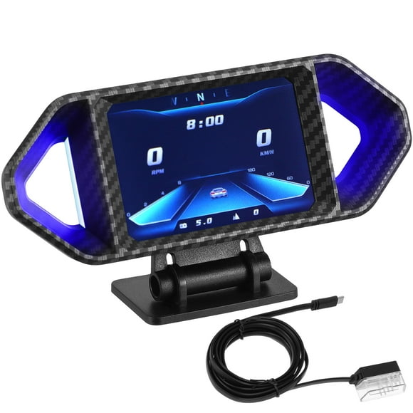 Indicador de pantalla frontal para automóvil, inclinómetro digital para vehículos, clinómetro inteligente multifuncional para vehículos, velocímetro digital con pantalla LED