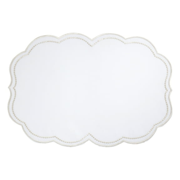 Embroidered Polka Dot Placemat w/ Scallop Edge (Set of 4)
