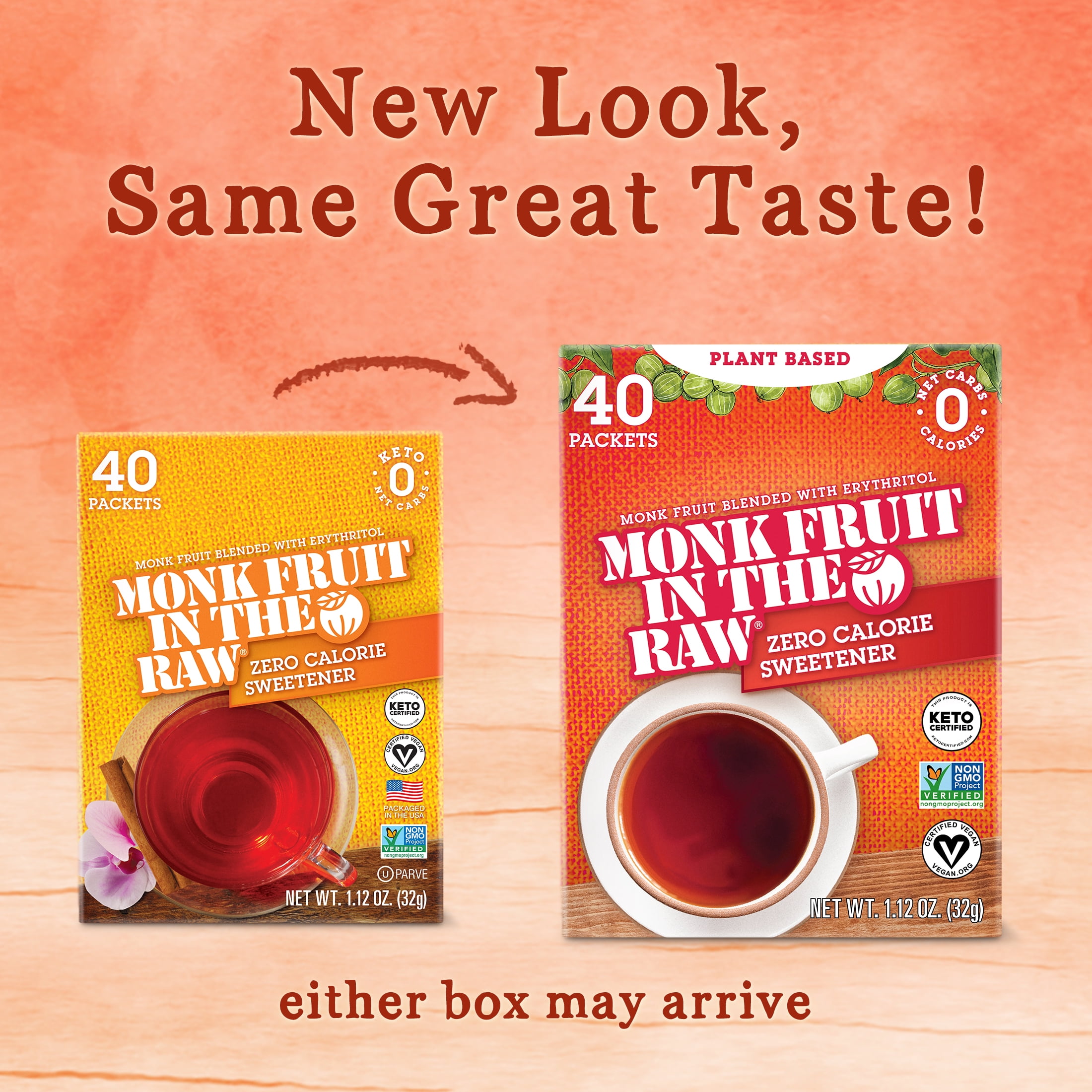 (3 pack) MONK FRUIT IN THE RAW, Natural Monk Fruit Sweetener w/ Erythritol, Sugar-Free, Keto, Gluten Free, Zero Calorie, Low Carb, Vegan Sugar Substitute, 40 Count Packets (Pack of 1)