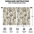 thumbnail image 2 of Blackout Kids Curtains,Beige Butterfly Plant Pattern Childrens Insulated Curtains Set Of 2,Bedroom Essentials,Toddler Room Decor 42"x54", 2 of 5