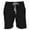 Jet Black, variant on Jersey Knit Cotton Button Fly Pajama Sleep Shorts (Men)
