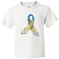thumbnail image 3 of Inktastic Down Syndrome Awareness Blue and Yellow Hearts Ribbon Youth T-Shirt, 3 of 5