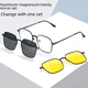 thumbnail image 2 of Gafas de sol polarizadas con un espejo, gafas magnéticas antiultravioleta de tres usos que pueden coincidir con el número de gafas de sol, gafas para miopía, 2 of 5