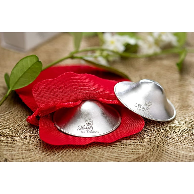 MOOGCO The Original Silver Nursing cups - Nipple Shields for Nursing  Newborn - Newborn Essentials Must Haves - Nipple covers Br