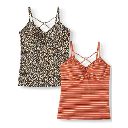 No Boundaries Juniors' criss cross fashion tank 2-pack