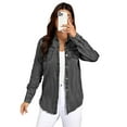 thumbnail image 2 of Women's Comfort Stretch Denim Button-Up Shirt-XL, 2 of 6