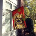 thumbnail image 2 of Carolines Treasures LH9349-FLAG-PARENT Tibetan Spaniel Red Green Snowflake Holiday Christmas Flag  multicolor, 2 of 2
